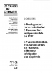 N° 175 - Extraits de Madagascar de la colonisation à l'insurrection indépendantiste de 1947