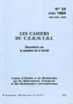 Les Cahiers du Cermtri année 1984 n° 33