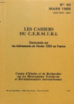 Les Cahiers du Cermtri année 1986 numéro 40