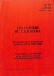 Les Cahiers du Cermtri annee 1992 n° 65